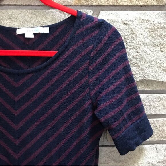 Boden Amelia Striped Fit & Flare Skater Wool Blend Knit Sweater Dress Navy Sz 8P - Picture 4 of 8